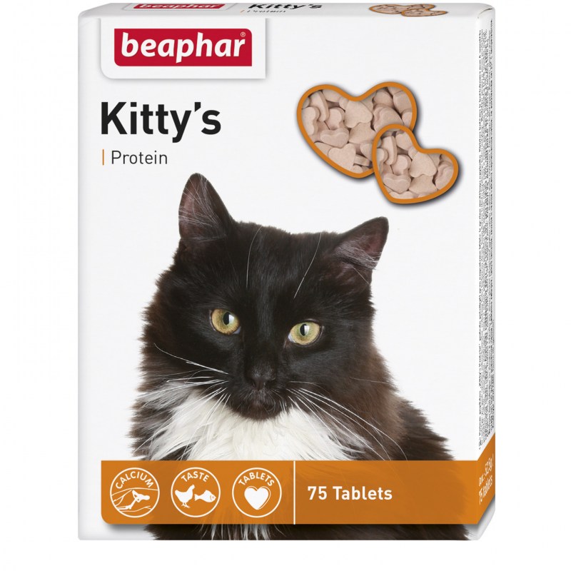 Beaphar витамины для кошек с протеином, сердечки (Kitty's Protein) 180шт
