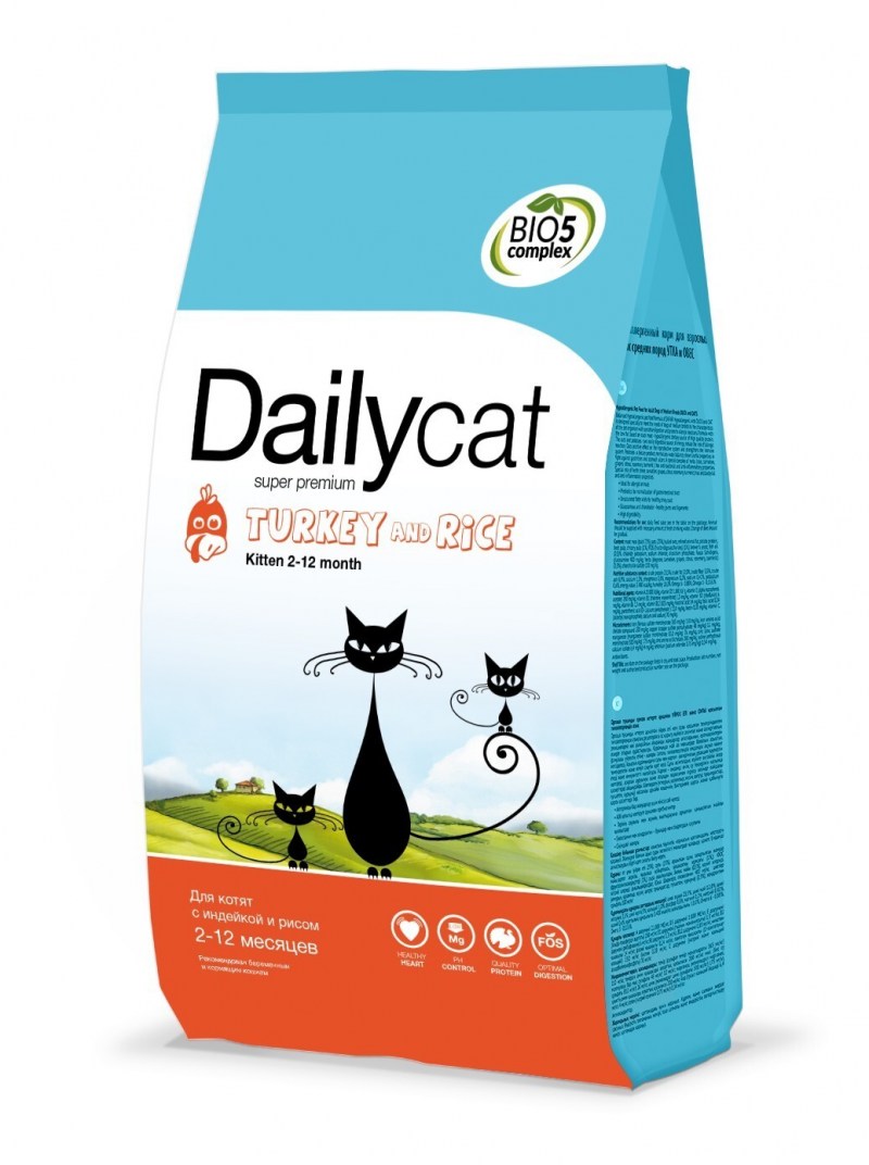 Корм для кошек DAILYCAT (1.5 кг) Adult Turkey & Rice