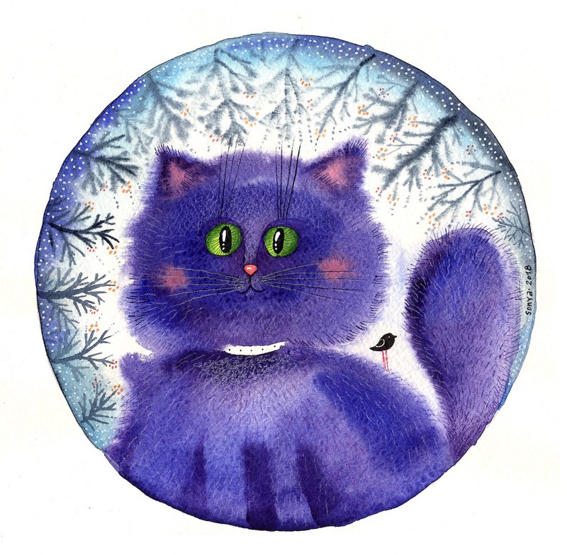 Кот рисунок