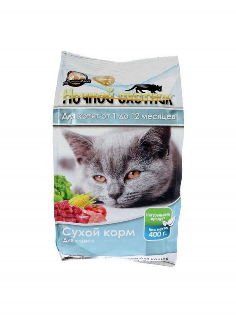 Ночной охотник корм сухой для котят пакет 400г