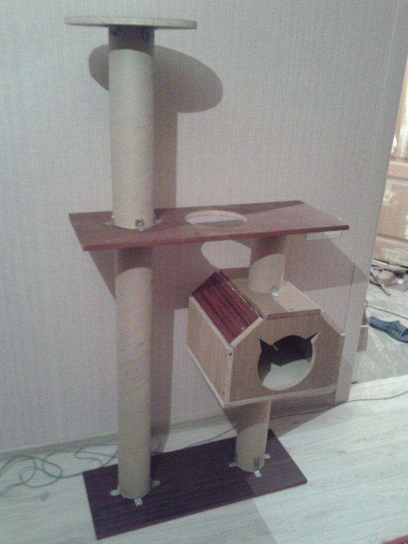 Домик для кота из папье маше