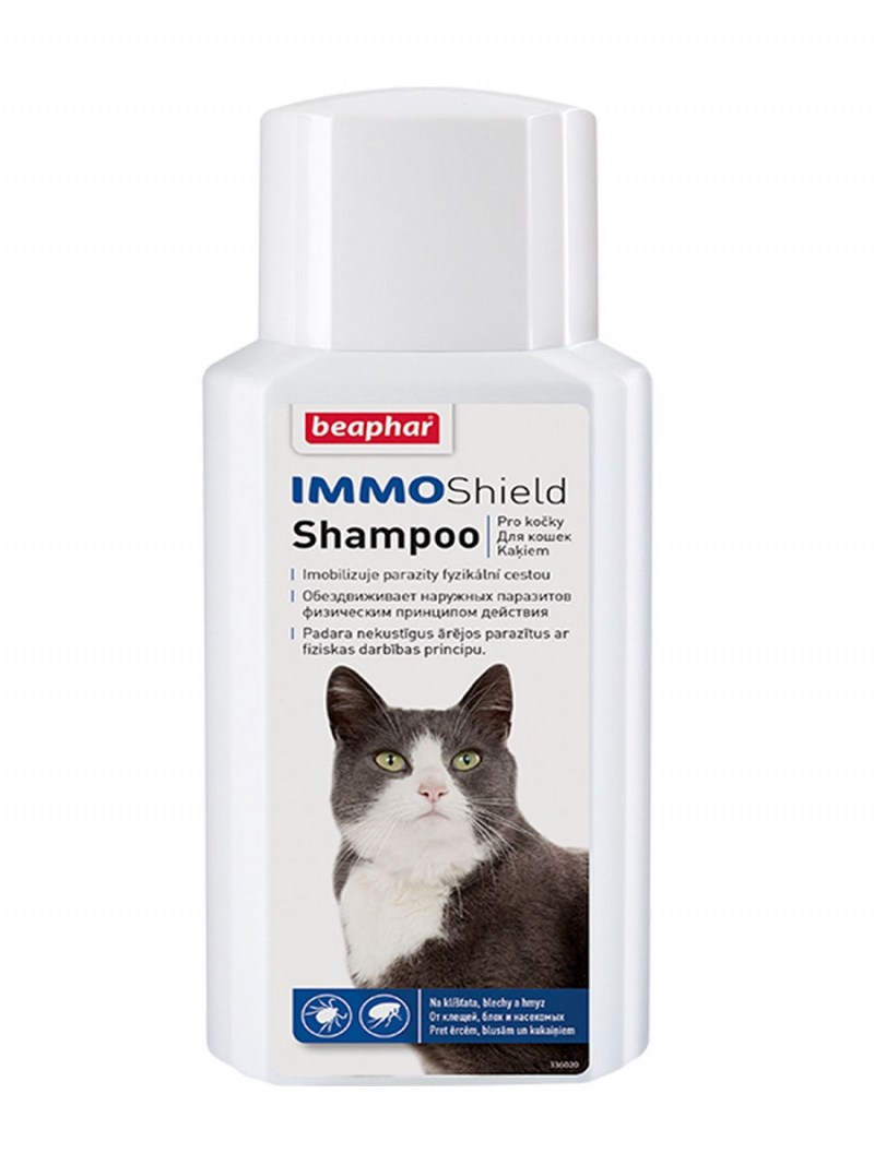 Шампунь для животных immo Shield Beaphar Shampoo от паразитов для кошек, 200 мл.