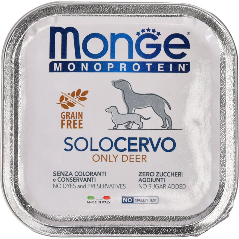 Monge Dog Monoprotein solo консервы для собак паштет из оленины 150г