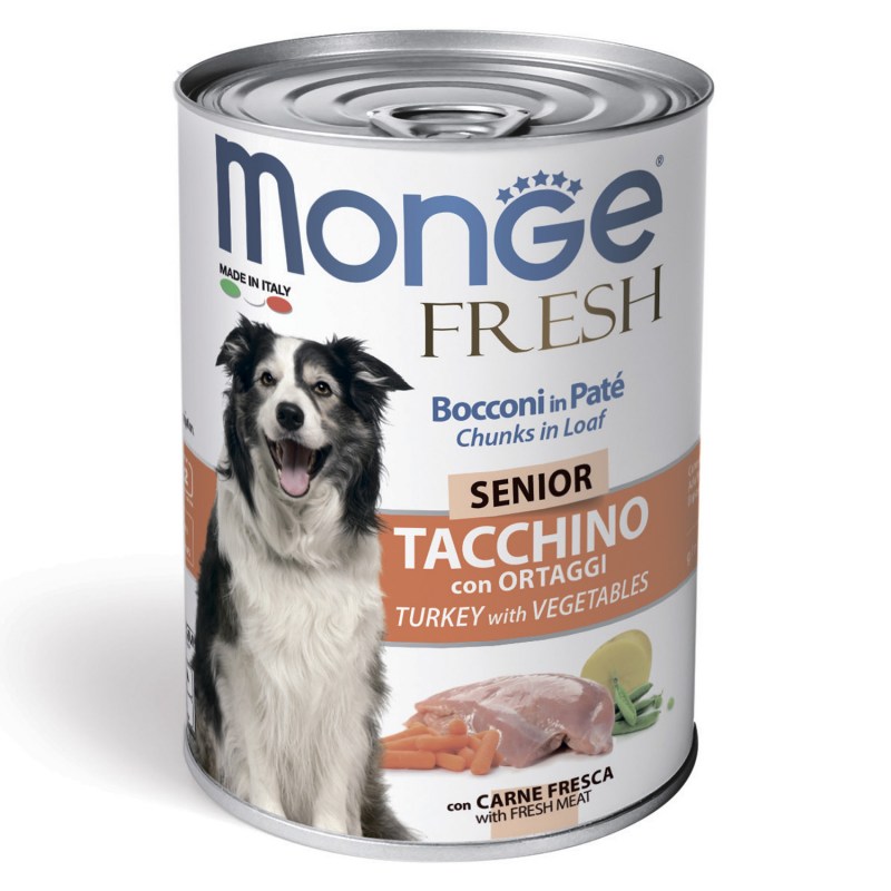Корм для пожилых собак Monge Fresh индейка с овощами 400г