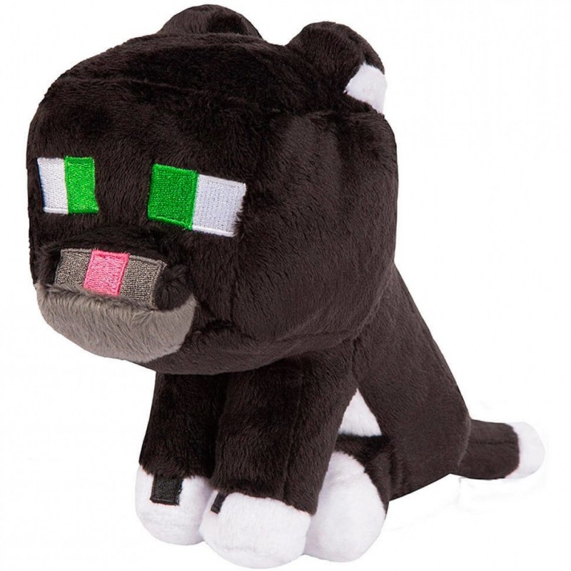 Мягкая игрушка Minecraft дымчатый кот Tuxedo Cat 23см