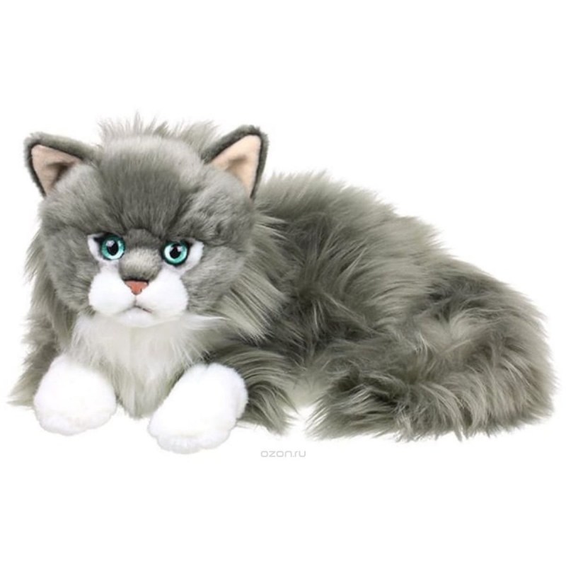 Мягкая игрушка Anna Club Plush кот Сибирский серый лежащий 14 см