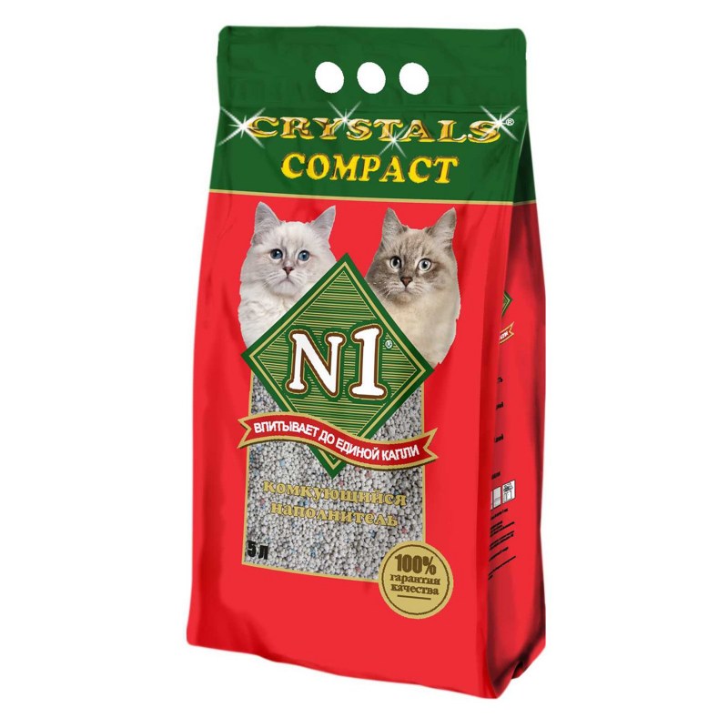 Комкующийся наполнитель n1 Crystals 10 л