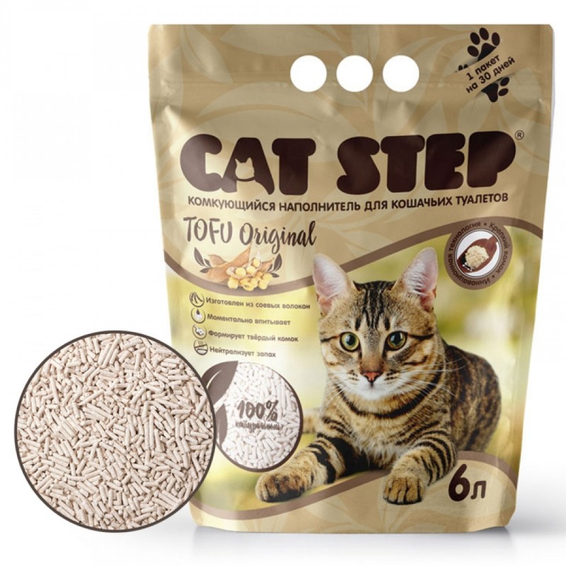 Комкующийся наполнитель Cat Step Tofu Green Tea растительный 6 л