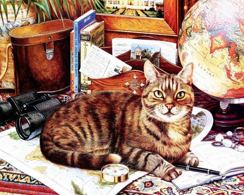 Умный котик в очках