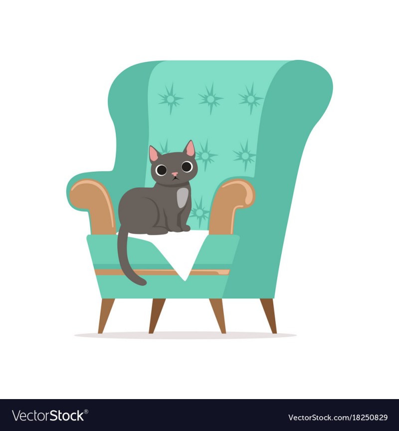 Кот на диване вектор