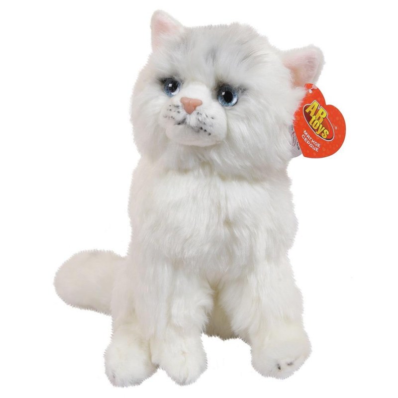 Мягкая игрушка ABTOYS домашние любимцы кошечка белая 24см