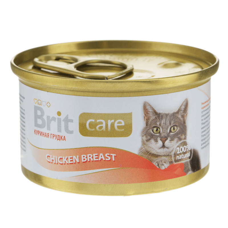 Brit Care консервы для кошек куриная грудка с сыром 80гр.