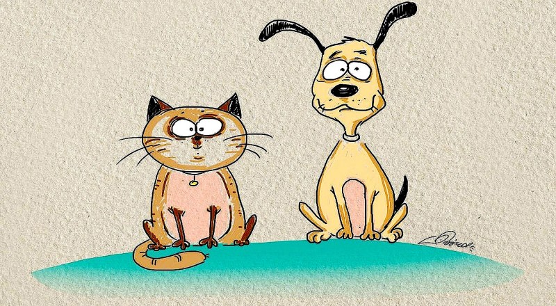 Карикатуры кошек и собак