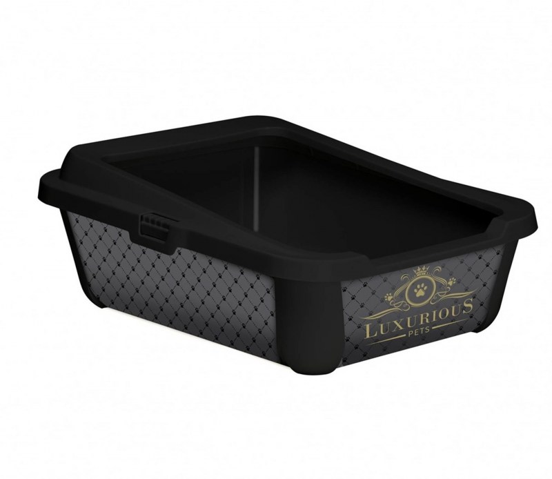 Туалет-лоток для кошек moderna Hercules luxurious Pets 51х39х19 см черный