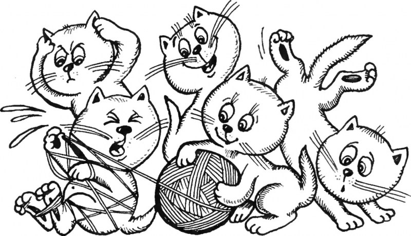 Кот и мышь раскраска