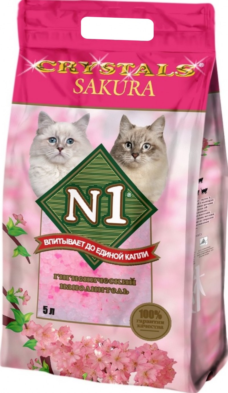 Наполнитель n1 Crystals "Sakura" силикагель 5л