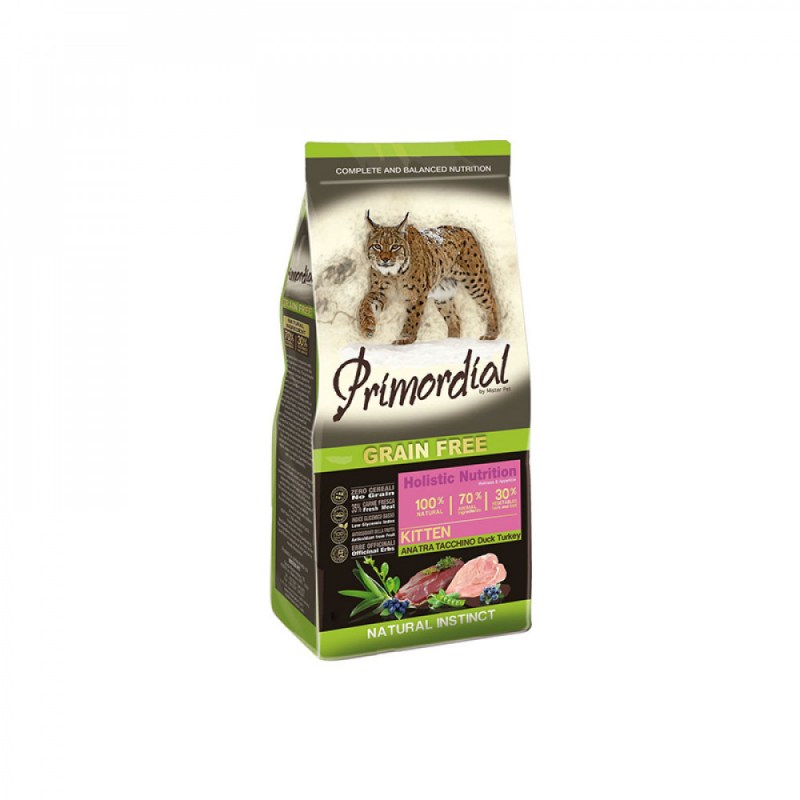 Primordial 400гр утка/индейка корм для котят