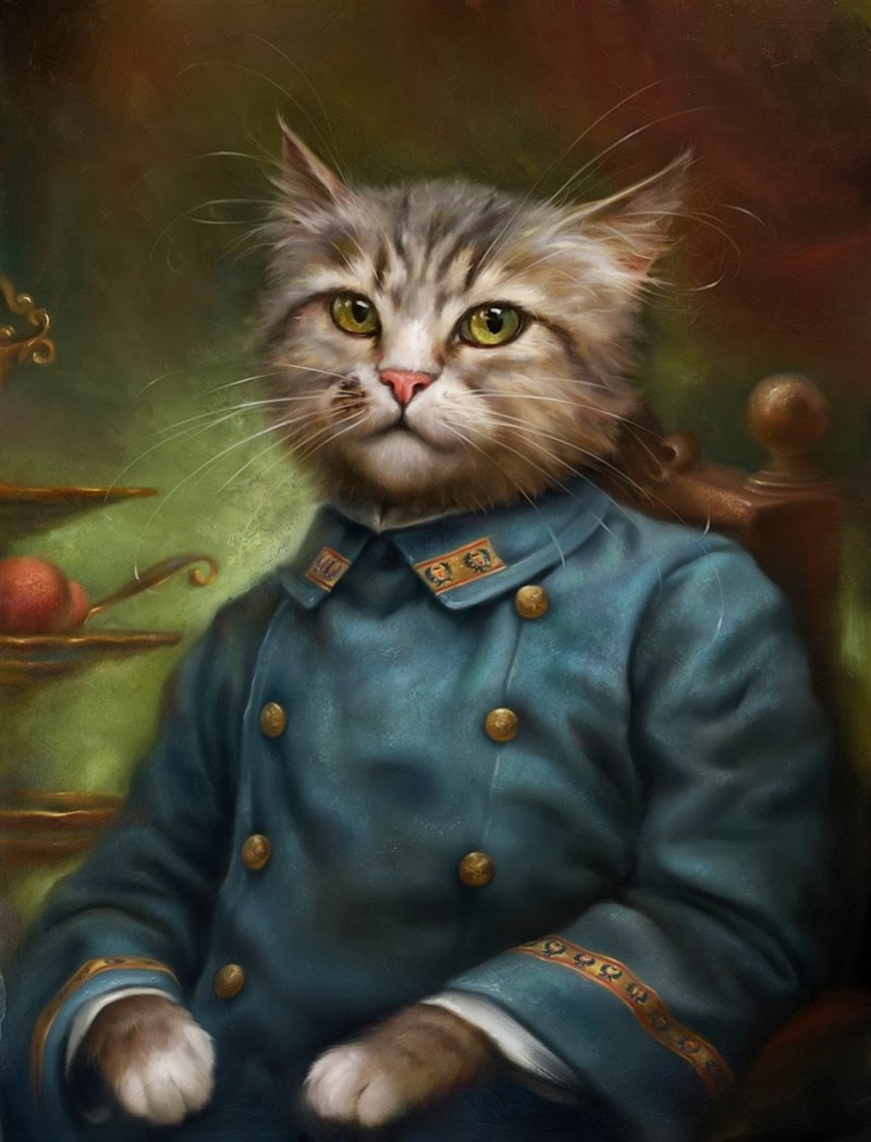 Реалистичные кошки пастелью