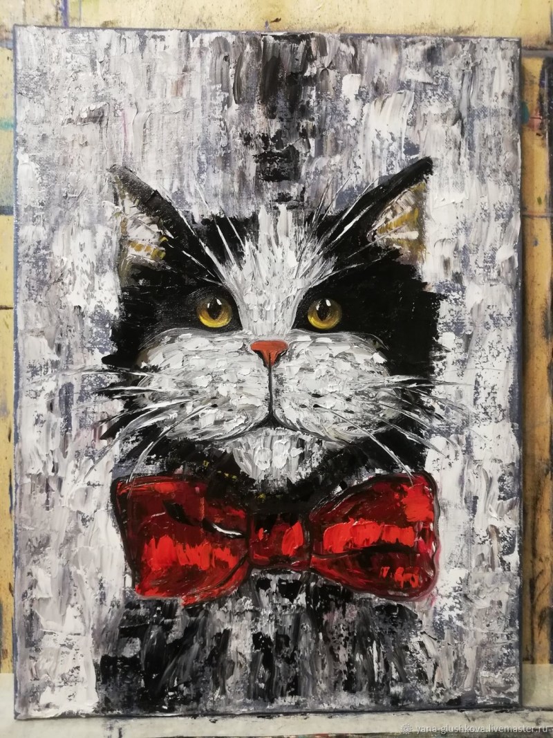 Из фото сделать картину кота