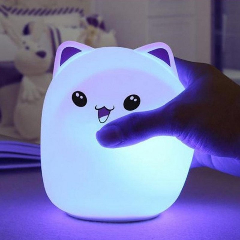 Мягкий силиконовый ночник colorful Silicone Lamp голубой мишка