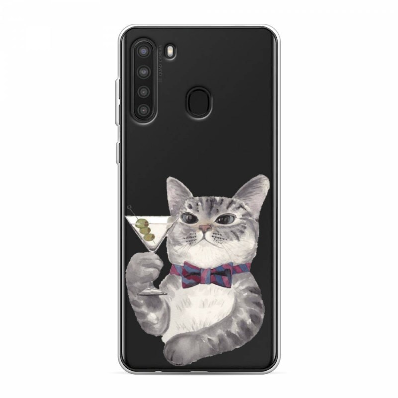 Силиконовый чехол кот джентльмен на Huawei p30 Lite
