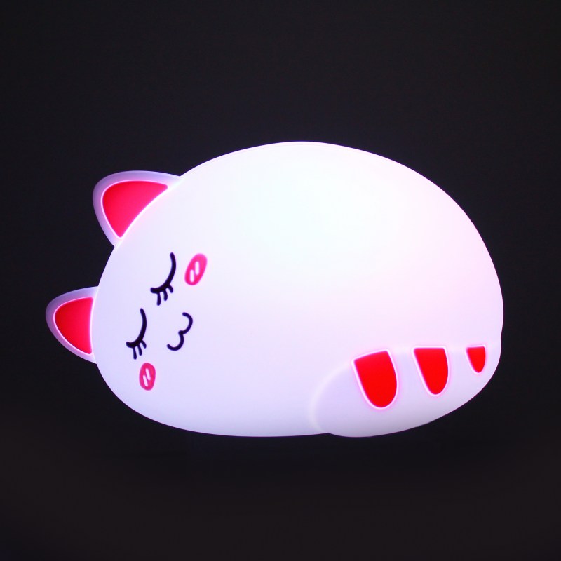 Ночник силиконовый "кошка" 7led аккумуляторный