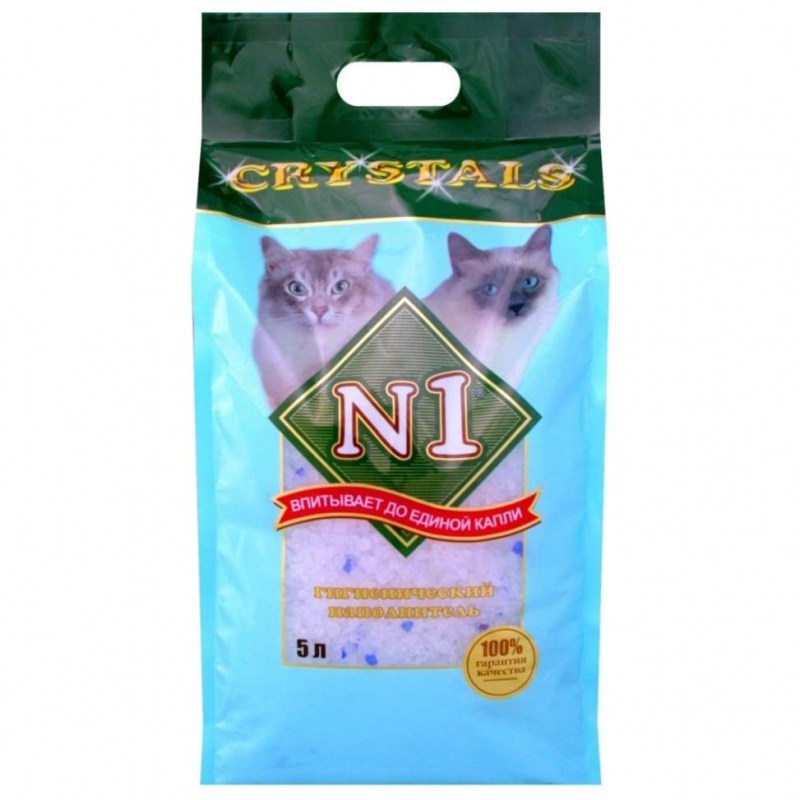 N1 Crystals силикагелевый наполнитель для кошек 5л