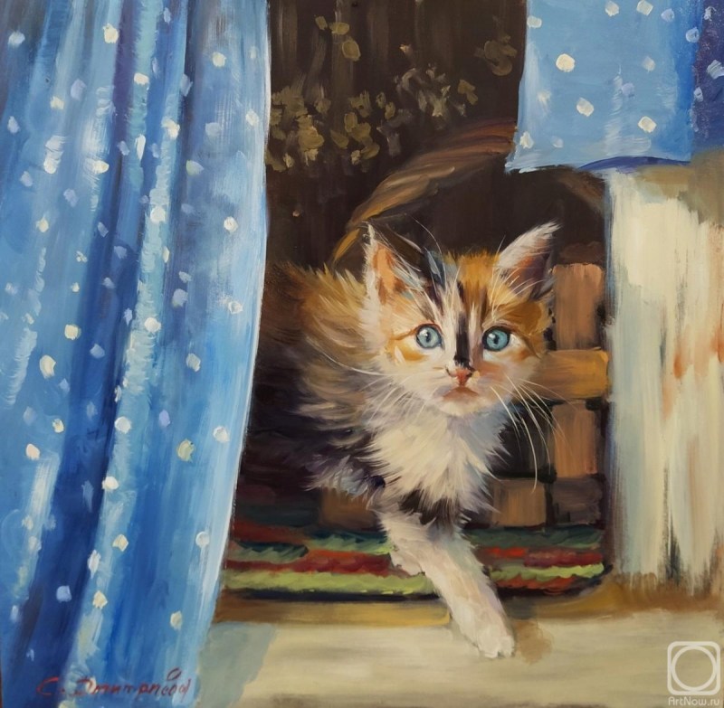 Кот на печке