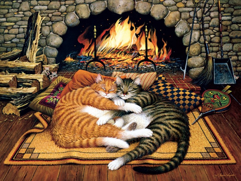 Кот на печке