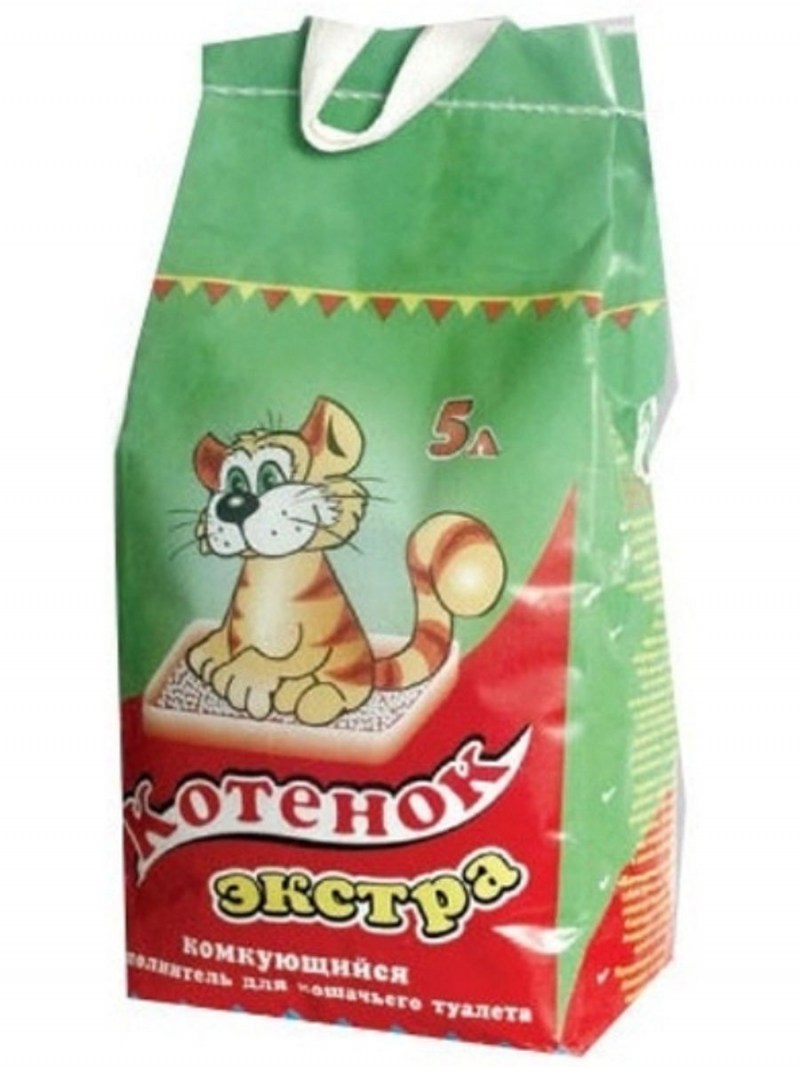 Комкующийся наполнитель котенок Экстра 5 л