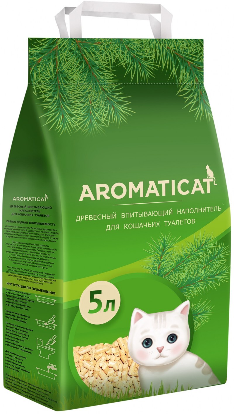 Впитывающий наполнитель AROMATICAT древесный 25 л