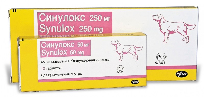 Синулокс для кошек таблетки 250 мг