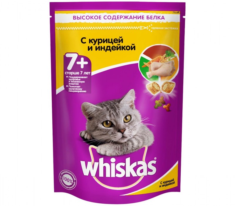 Корм для кошек Whiskas$ сухой аппетитное ассорти курица-индейка 800 г