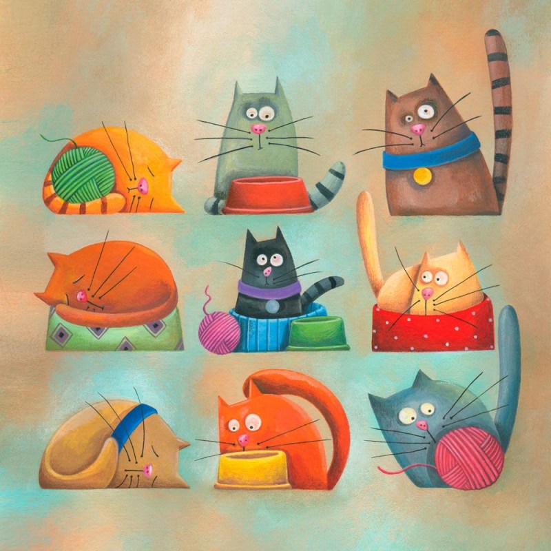 Прикольные Рисованные котики