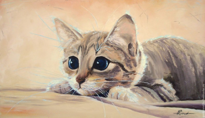 Кошки масляными красками