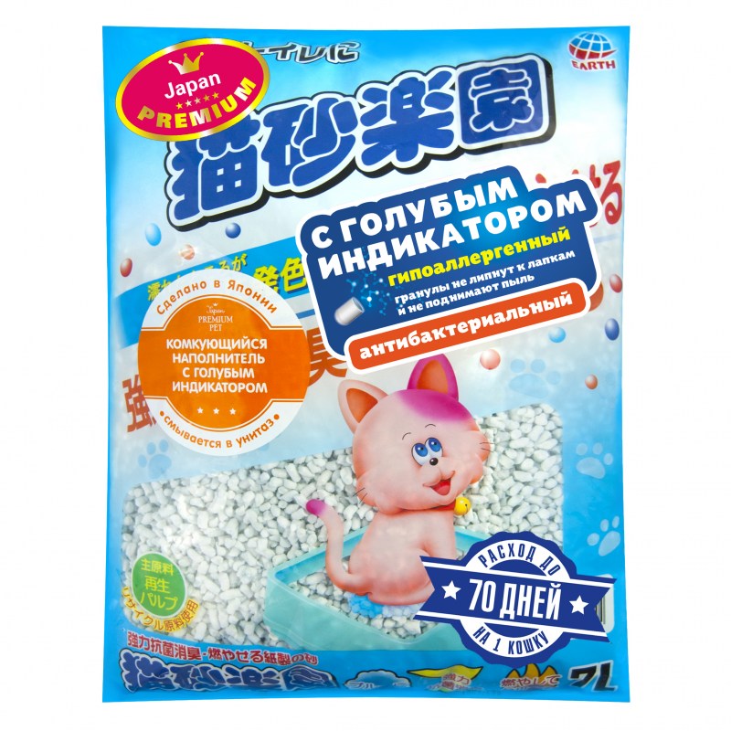 Japan Premium Pet / наполнитель с голубым индикатором, 7л