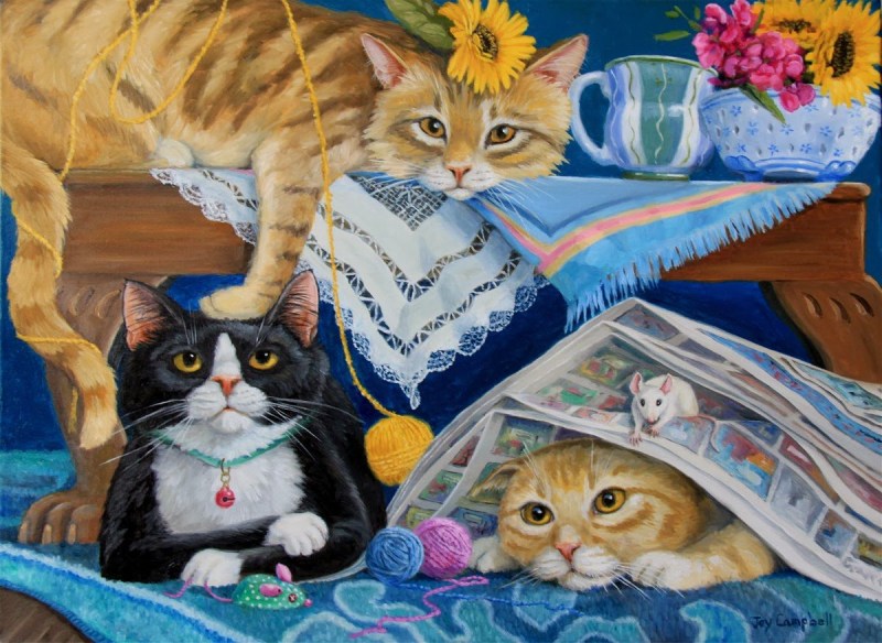 Коты художники Джой Кэмпбелл