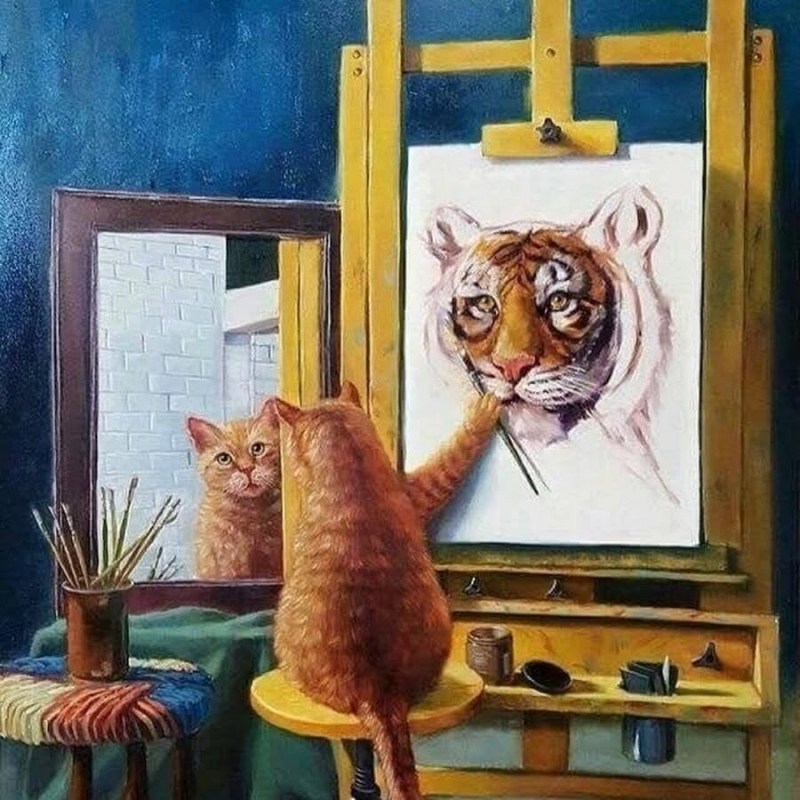 Художник Лючия Хеффернан с котами
