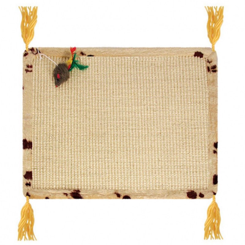 Когтеточка Triol nt818 коврик из сизаля с мышкой 45,5*38*1см