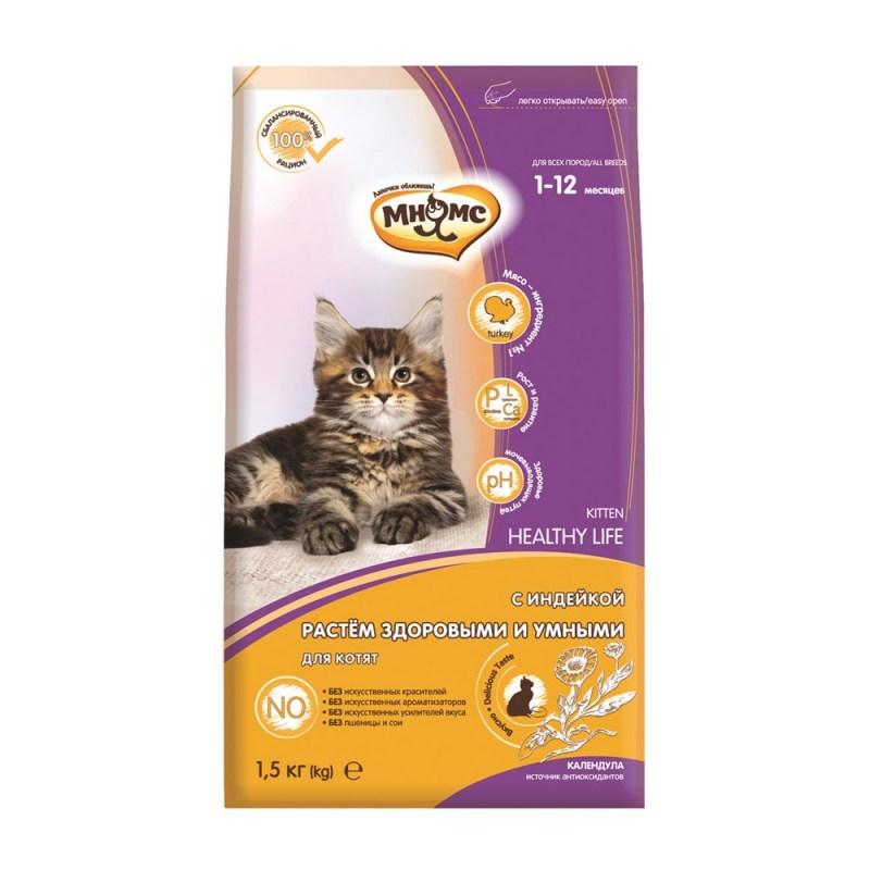 Мнямс Kitten сухой корм для котят с индейкой 400 г