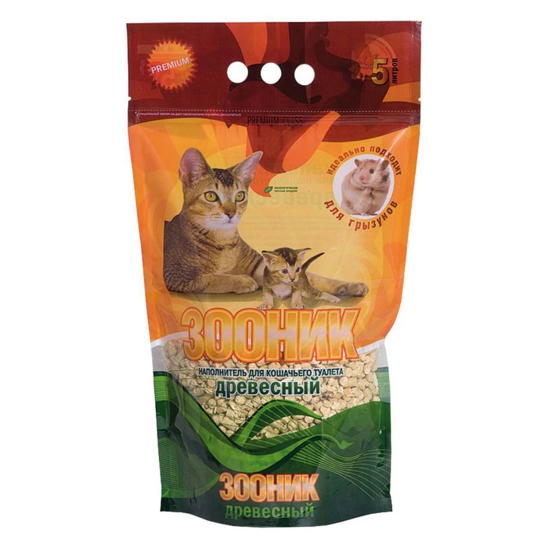 PRETTYCAT наполнитель древесный для кошачьих туалетов "Wood granules" 2 кг ( 6 л)