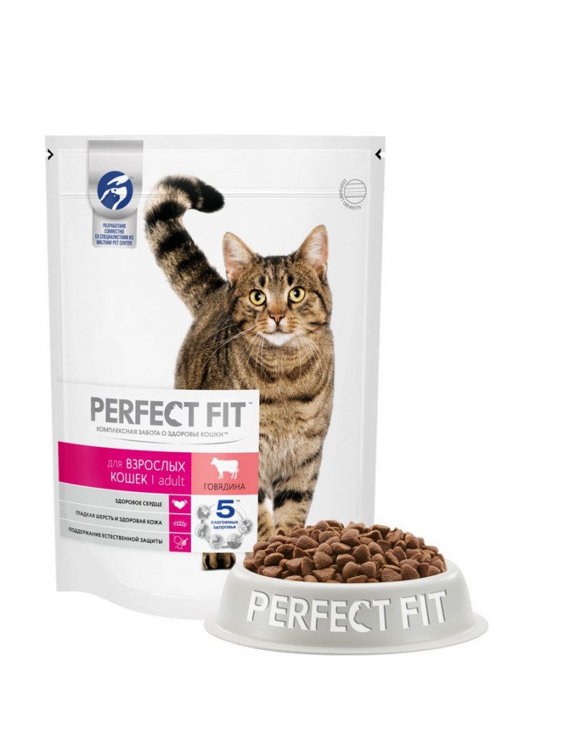 Сухой корм для кошек perfect Fit Adult с говядиной 650г