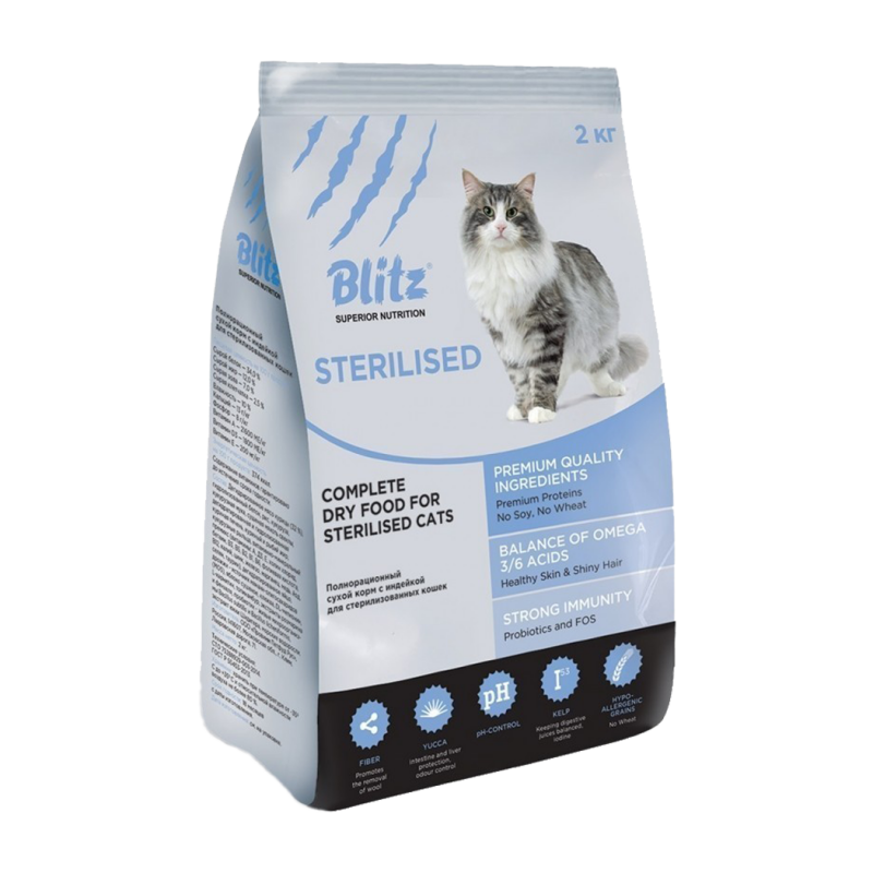 Корм для кошек Blitz (10 кг) Adult Cat Sterilised Dry