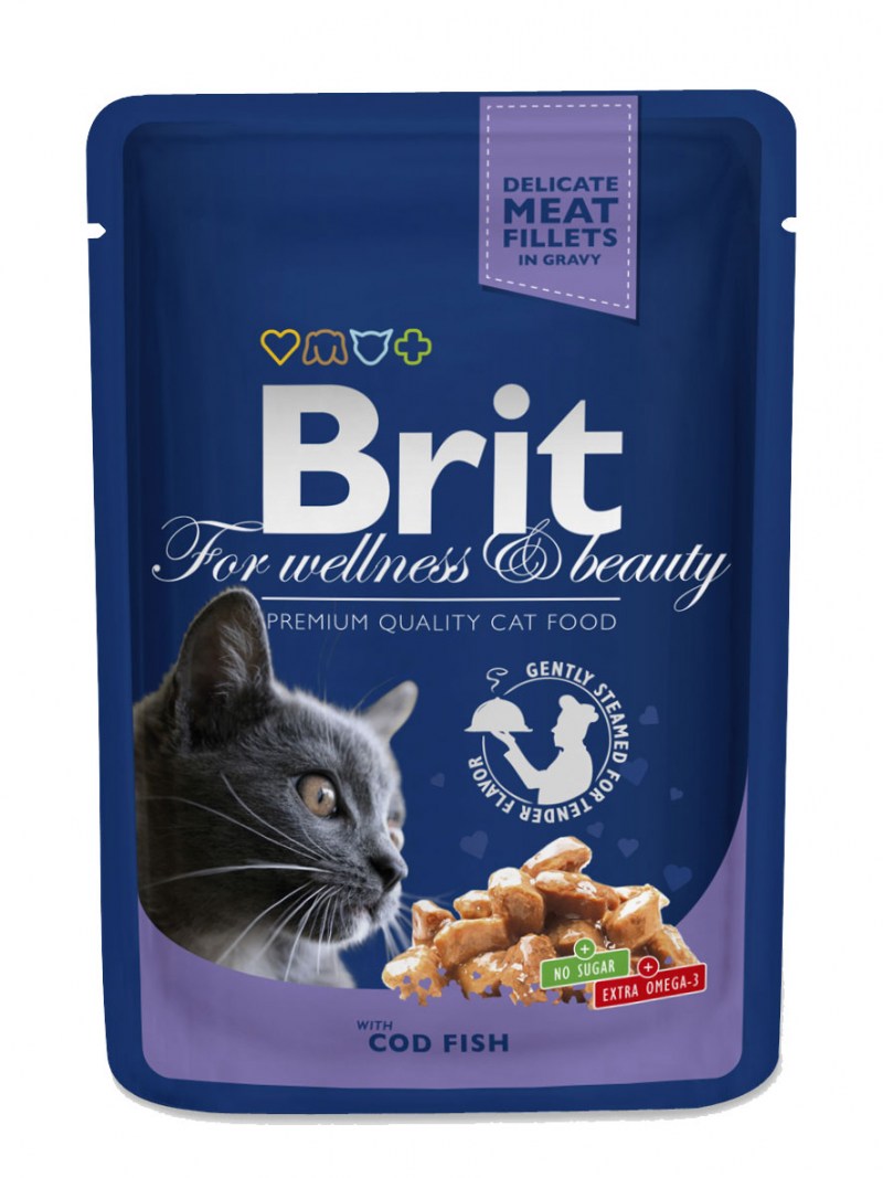 Brit Premium пауч для кошек 100г (треска) 6002