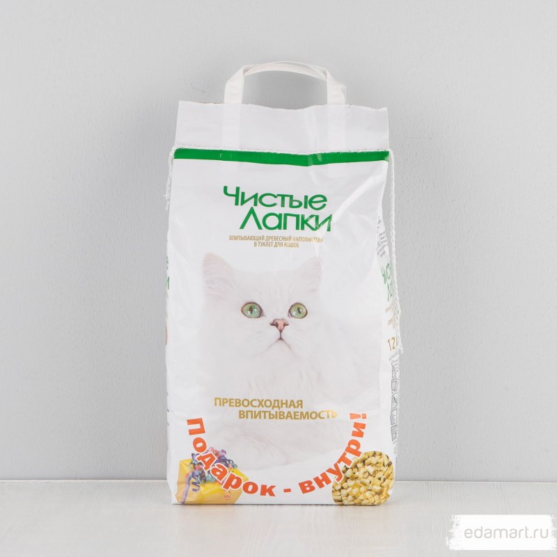 Комкующийся наполнитель чистые лапки 5 кг