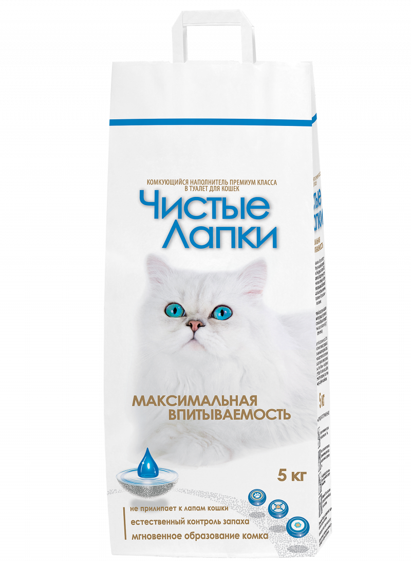 Комкующийся наполнитель чистые лапки 10 кг