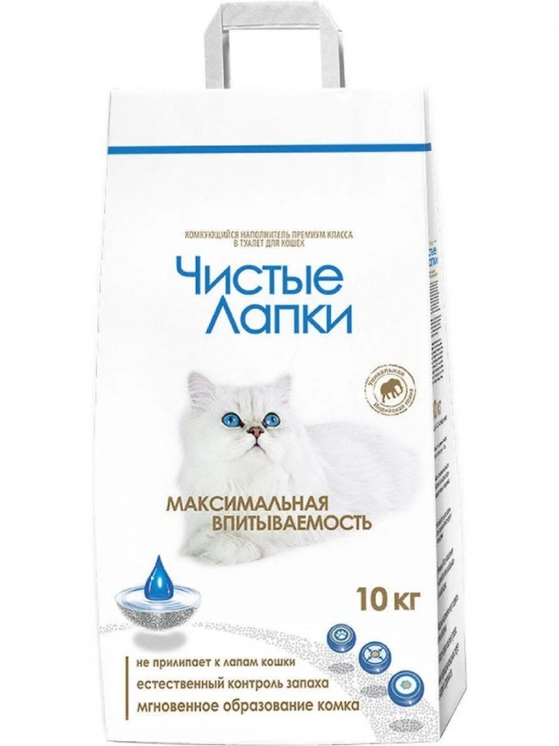 Комкующийся наполнитель чистые лапки 10 кг