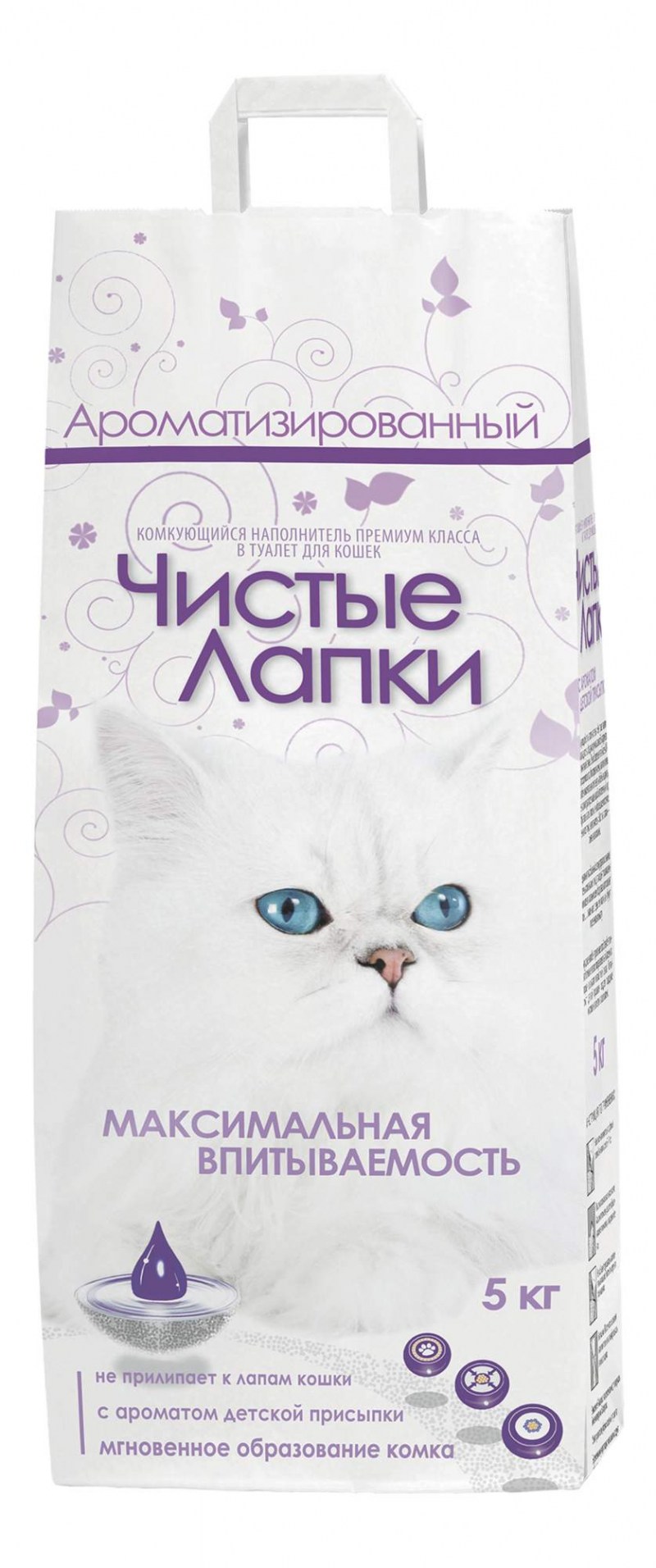 Чистые лапки наполнитель древесный 12л