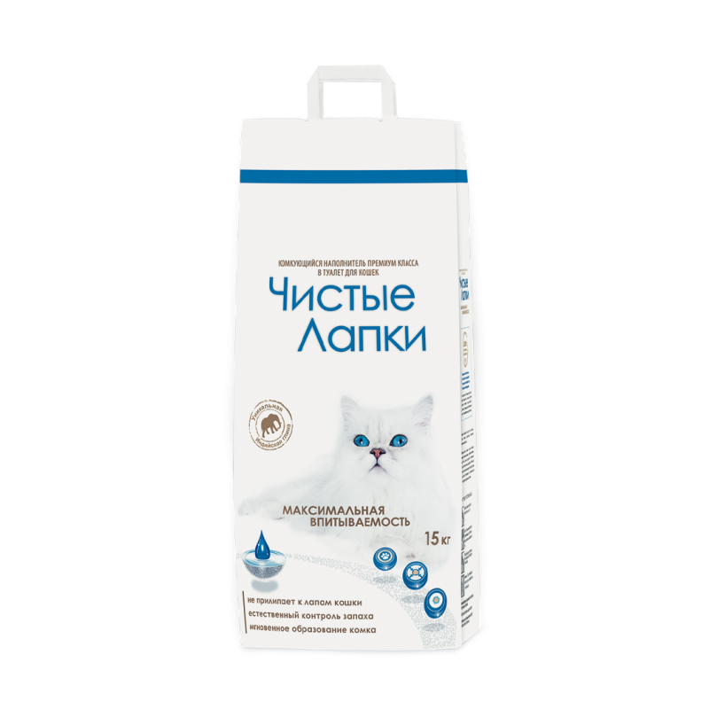 Комкующийся наполнитель чистые лапки 10 кг