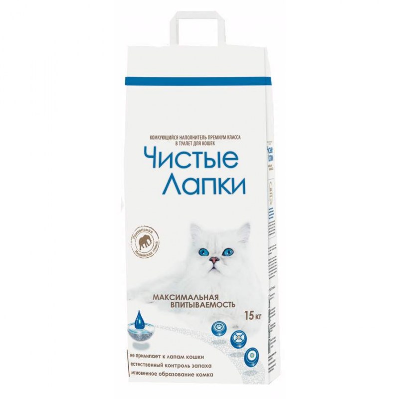 Комкующийся наполнитель чистые лапки 10 кг